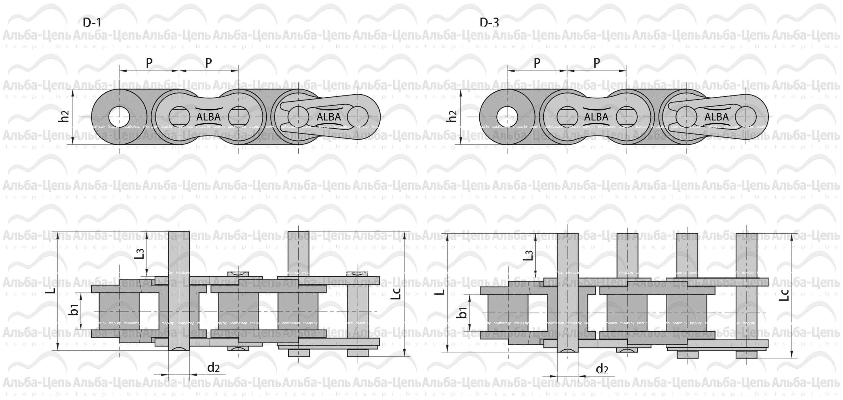 Цепи с пластиковым блоком