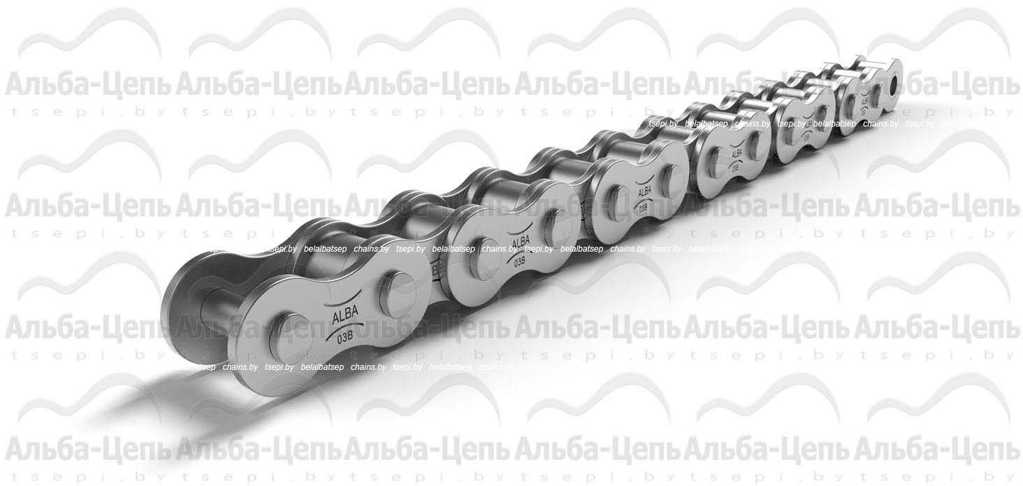 Цепь приводная роликовая однорядная горячеоцинкованная ISO 606 03B-1 DR