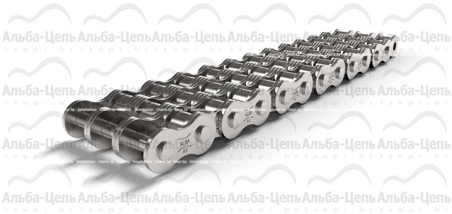 Цепь приводная роликовая оцинкованная трехрядная 3ПР-8-11,1 NP ГОСТ 13568-97