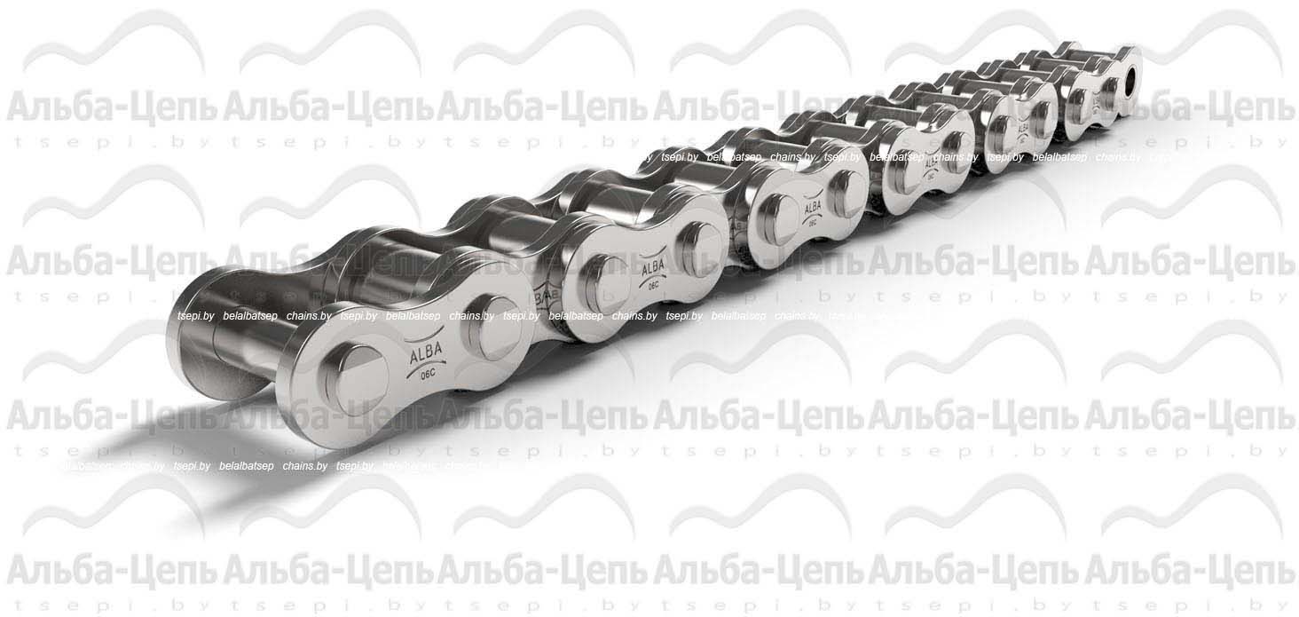 Цепь приводная роликовая однорядная оцинкованная ISO 606 06C-1 NP