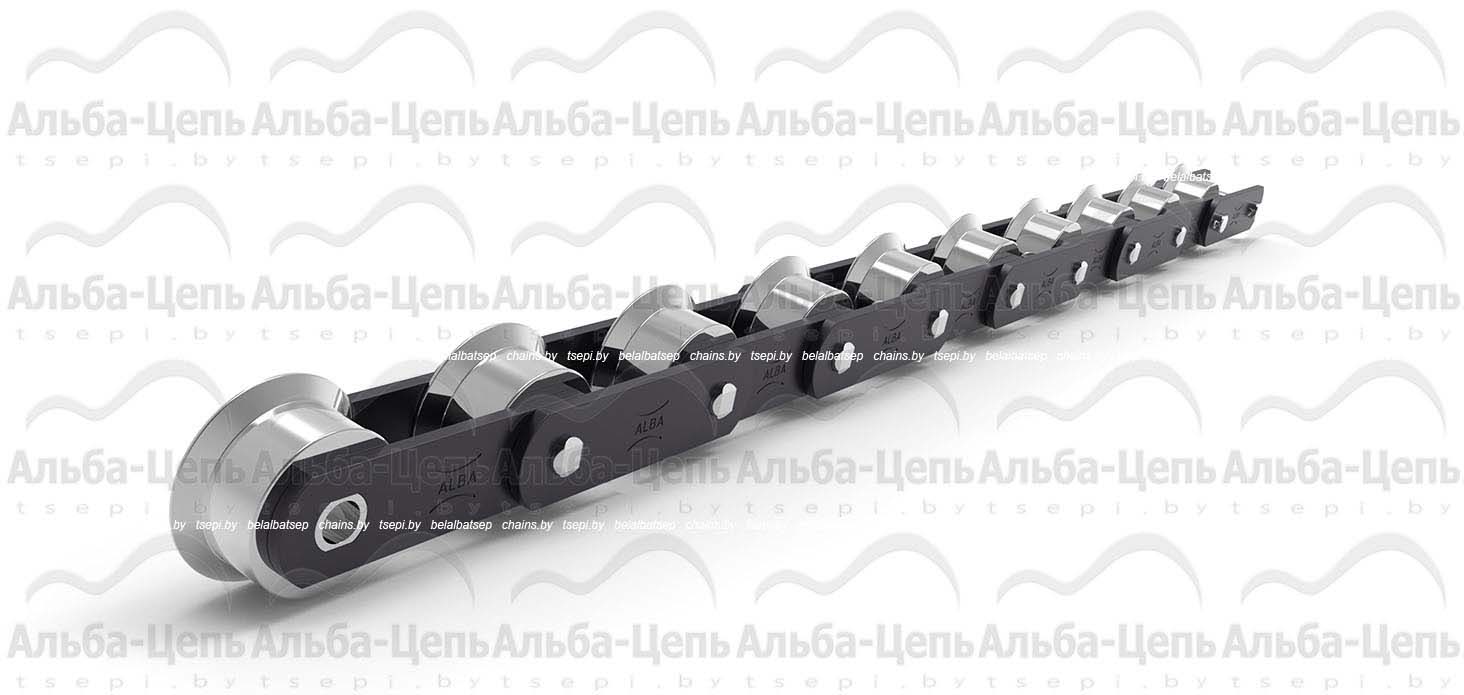 Цепь тяговая пластинчатая М1250, типа 4(катковая с ребордой), шаг цепи - 1000 мм, исполнения 1, неразборная.