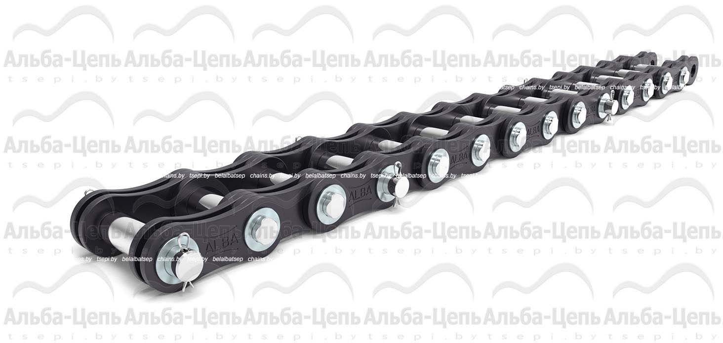 Цепь G-250-2-60 с соединительным валиком на одном конце отрезка цепи и удлиненными валиками (тип 2)