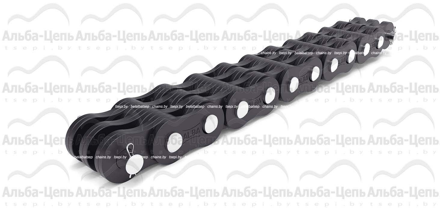 Цепь П-12,7-63-5-3 c соединительными валиками на обоих концах отрезка цепи