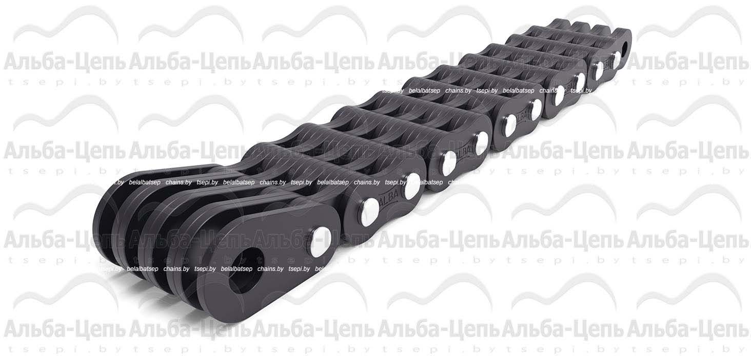 Цепь П-31,75-355-2-4 с концевыми пластинами на одном конце отрезка цепи