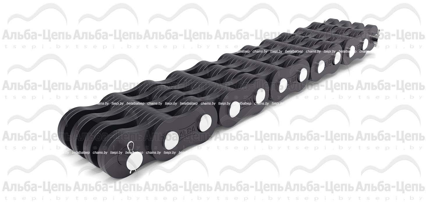 Цепь П-38,1-475-5-4 c соединительными валиками на обоих концах отрезка цепи