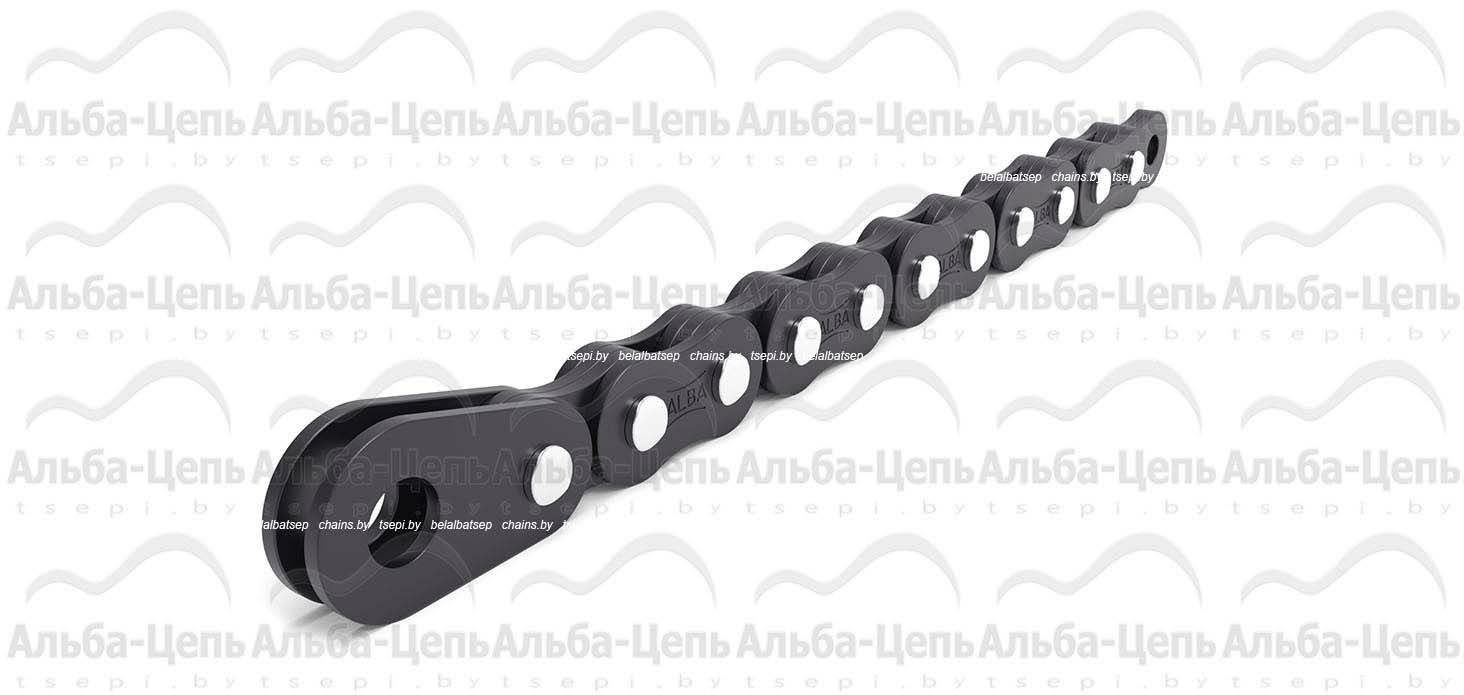 Цепь П-19,05-31,5-2-1 с концевыми пластинами на одном конце отрезка цепи