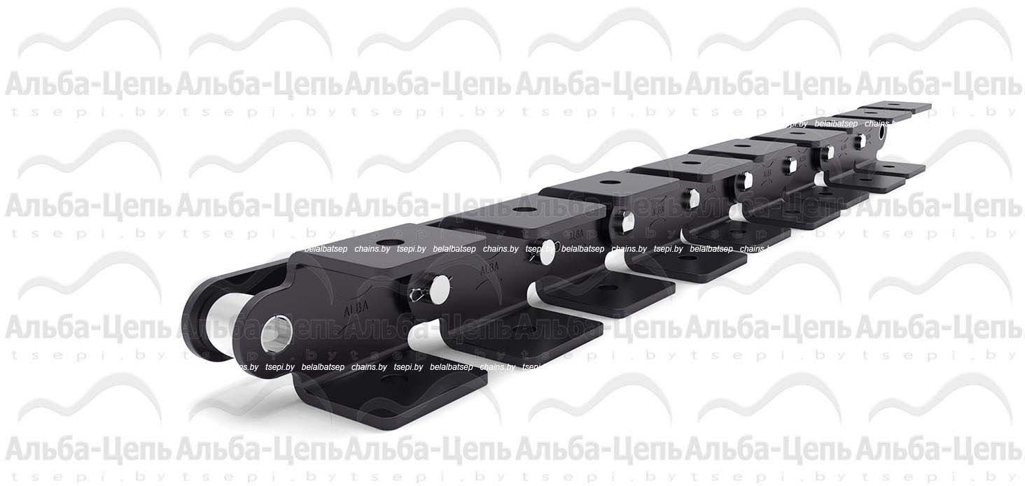 Длиннозвенная  транспортерная цепь c прямым контуром пластин  С208A AA-1 1Т