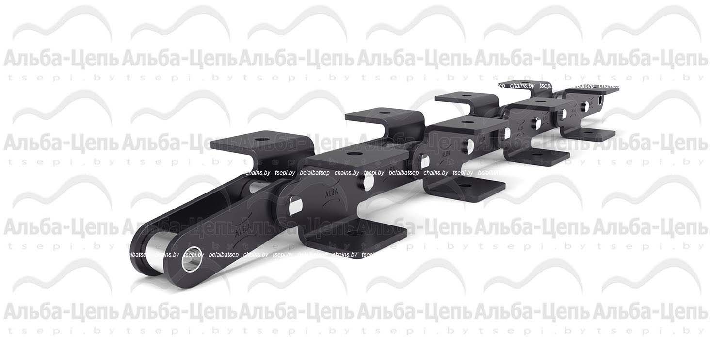 Длиннозвенная  транспортерная цепь c прямым контуром пластин  C2080K1F4 KK-1 1Т