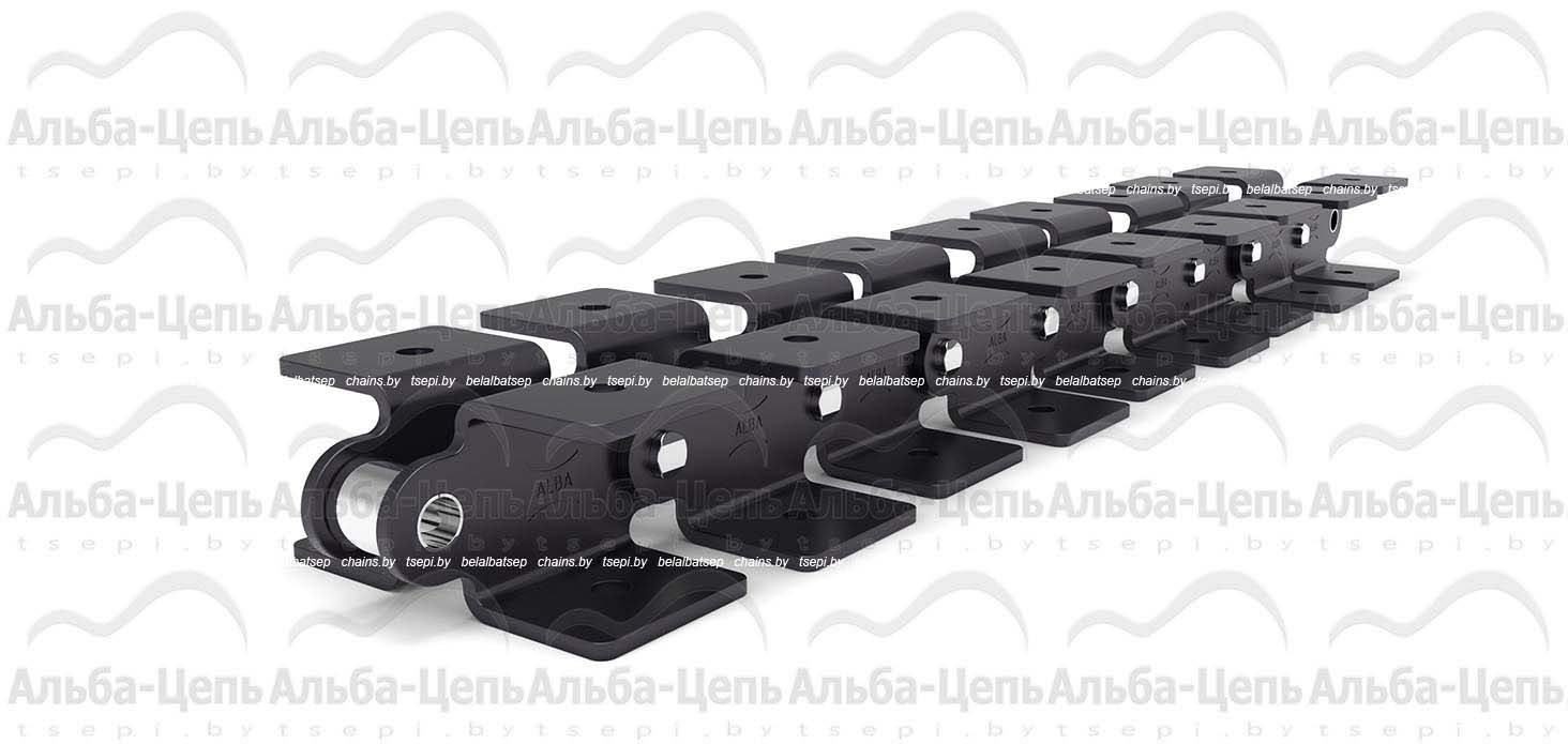 Длиннозвенная  транспортерная цепь c прямым контуром пластин  C2080K1F4 KK-1 1Т