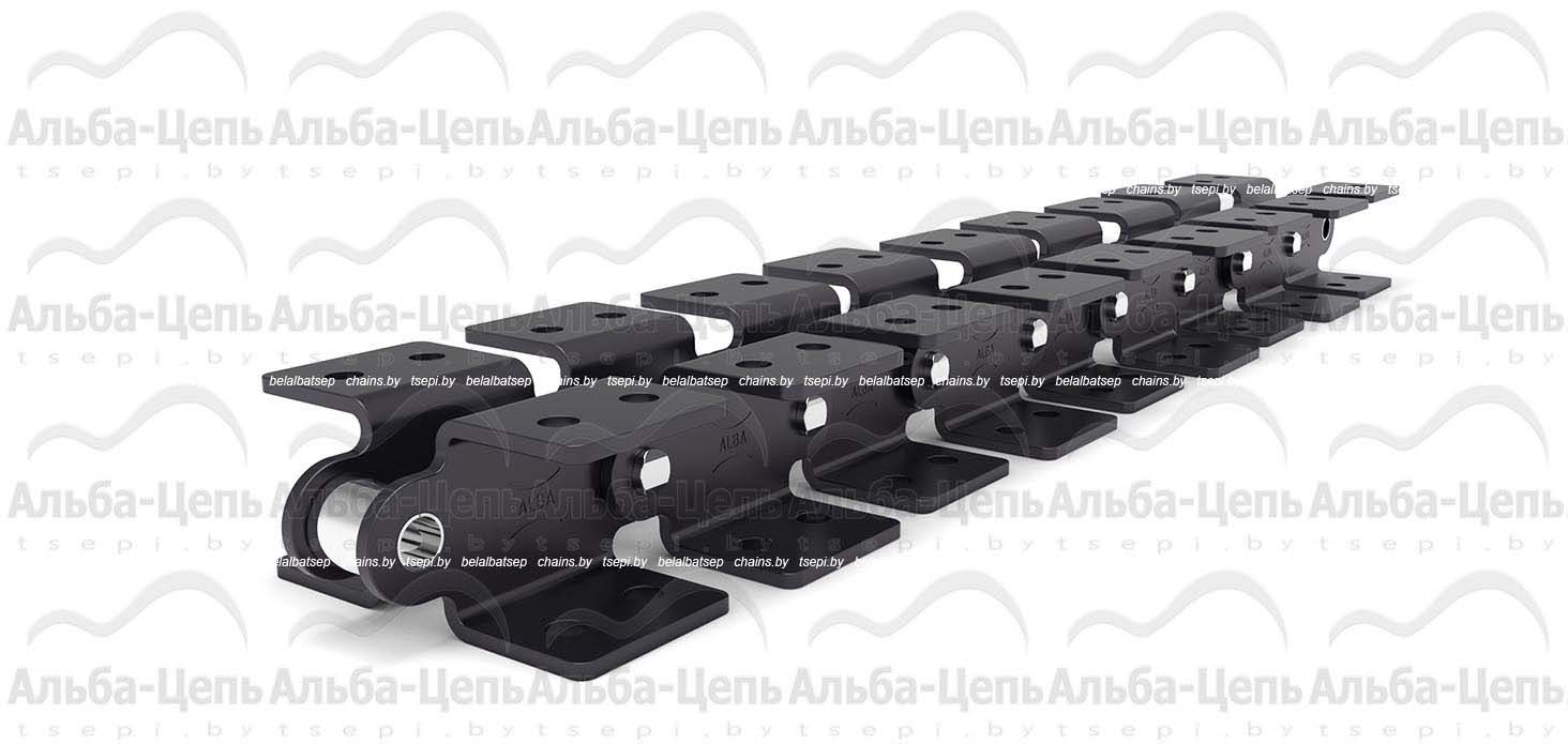 Длиннозвенная  транспортерная цепь c прямым контуром пластин  С216АН KK-2 1Т