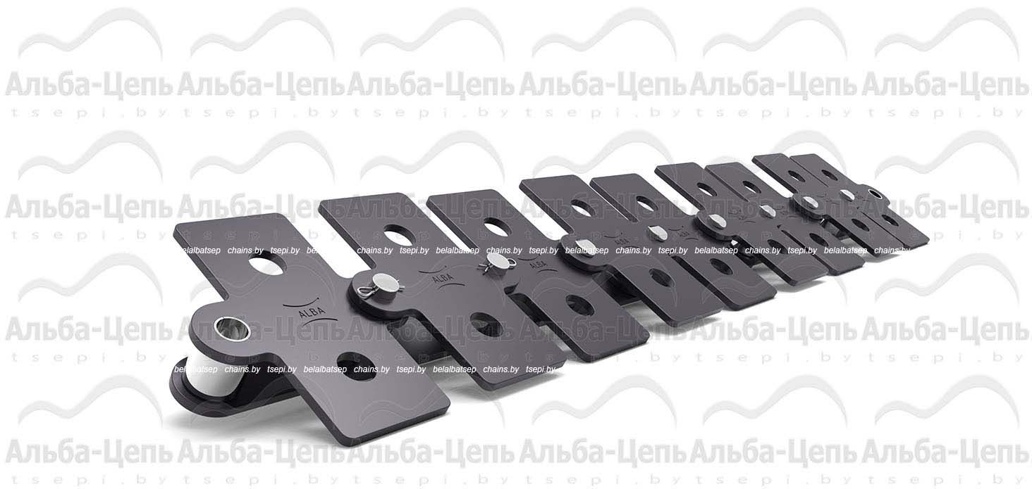 Длиннозвенная  транспортерная цепь c прямым контуром пластин С216А SAA-1 1Т