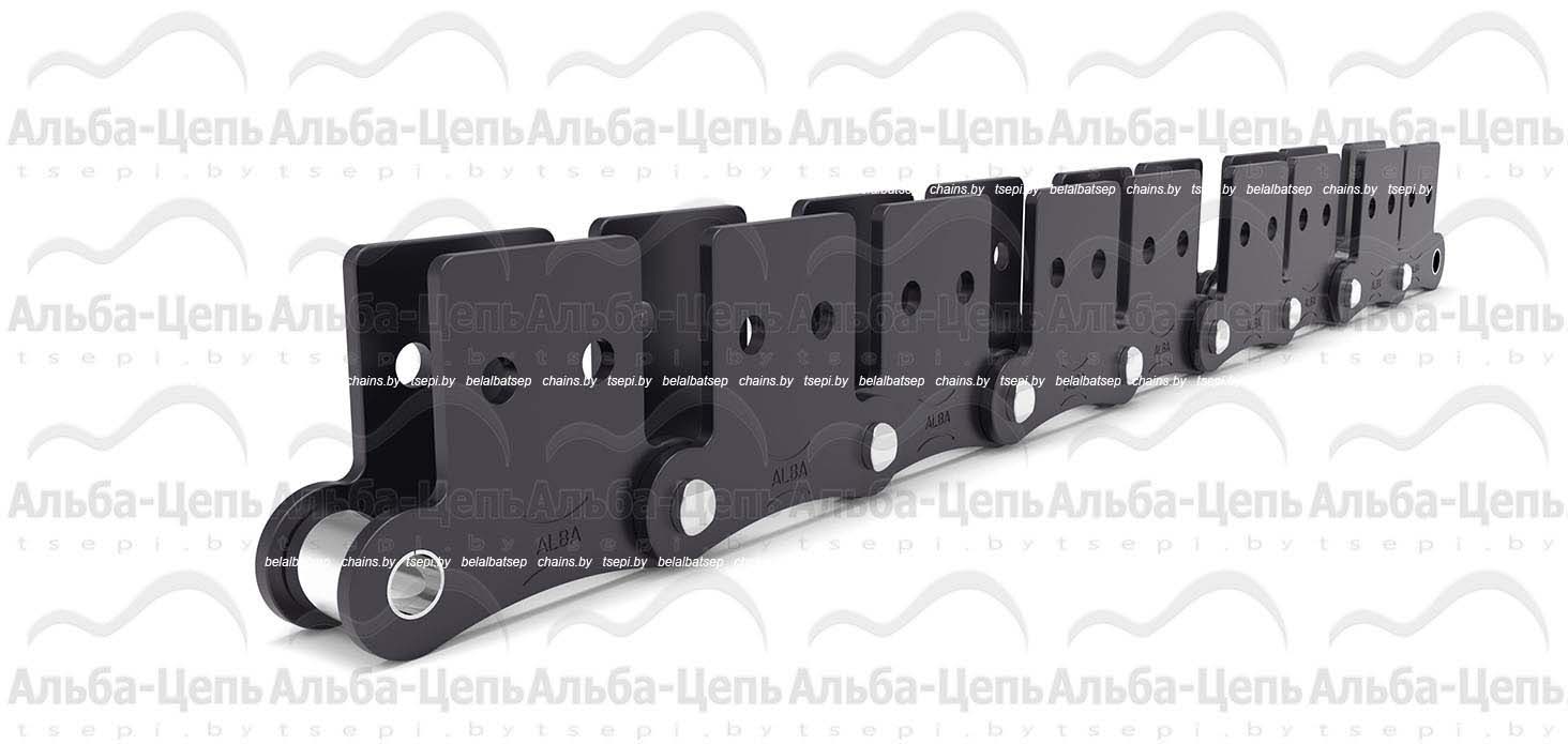 Длиннозвенная транспортерная цепь с пластинами в виде восьмерки 208BSK1F4 SK-2 1Т