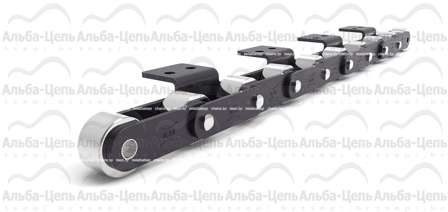 Катковая транспортерная цепь с прямым контуром пластин C212AHL тип A-2 1Т