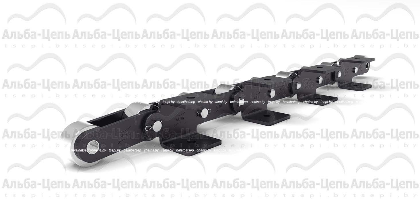 Катковая транспортерная цепь с прямым контуром пластин C212АL тип AA-1 1Т