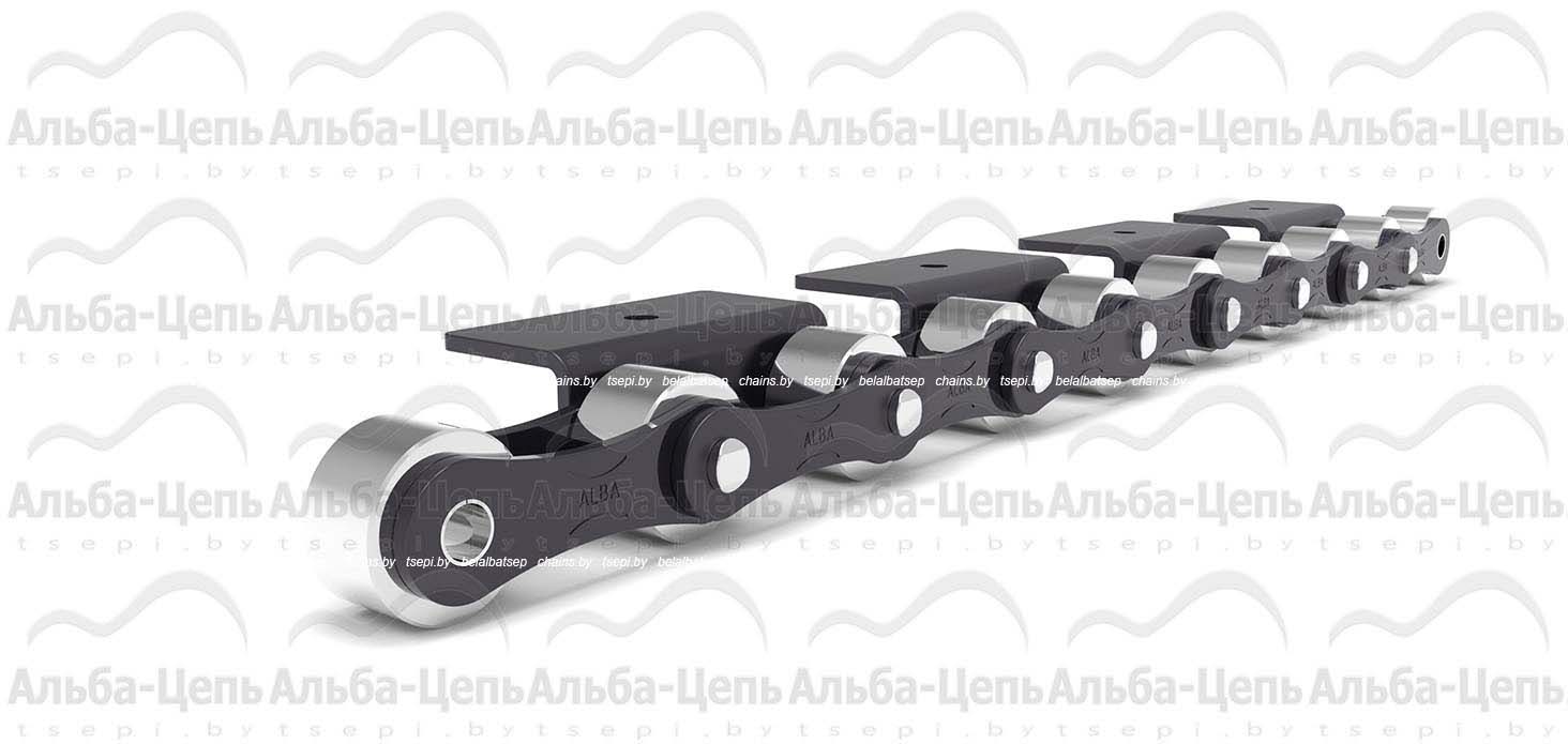 Катковая транспортерная цепь с пластинами в виде восьмерки 216ALF5 тип WA-1 1Т