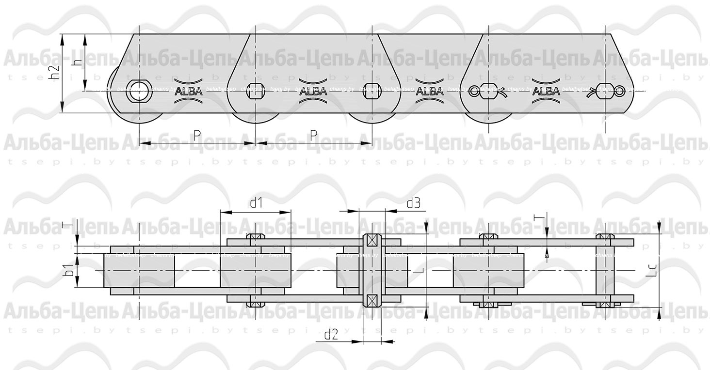 Тяговые пластинчатые цепи FVТ112 DIN 8165