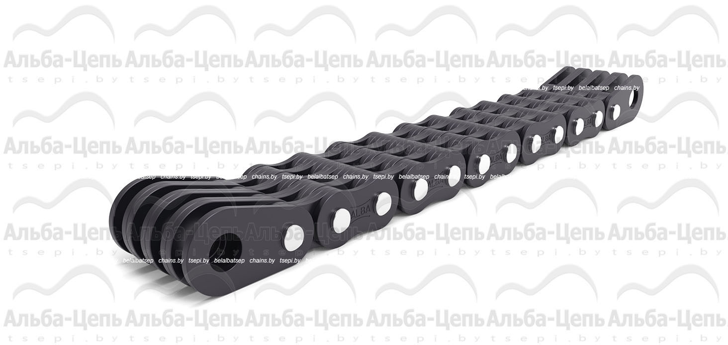 С закрытыми валиками с концевыми пластинами на обоих концах отрезка цепи (Тип 4)