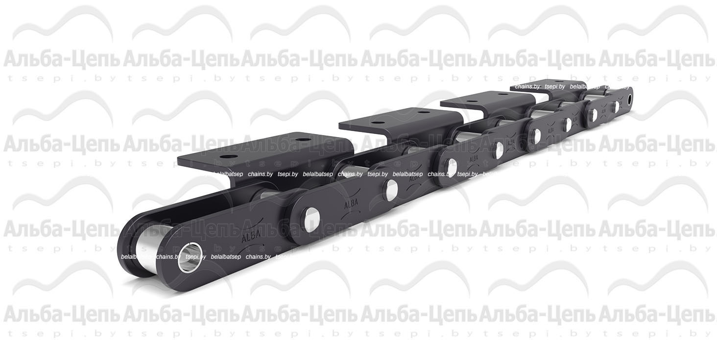 Длиннозвенные  транспортерные цепи c прямым контуром пластин  WA-2