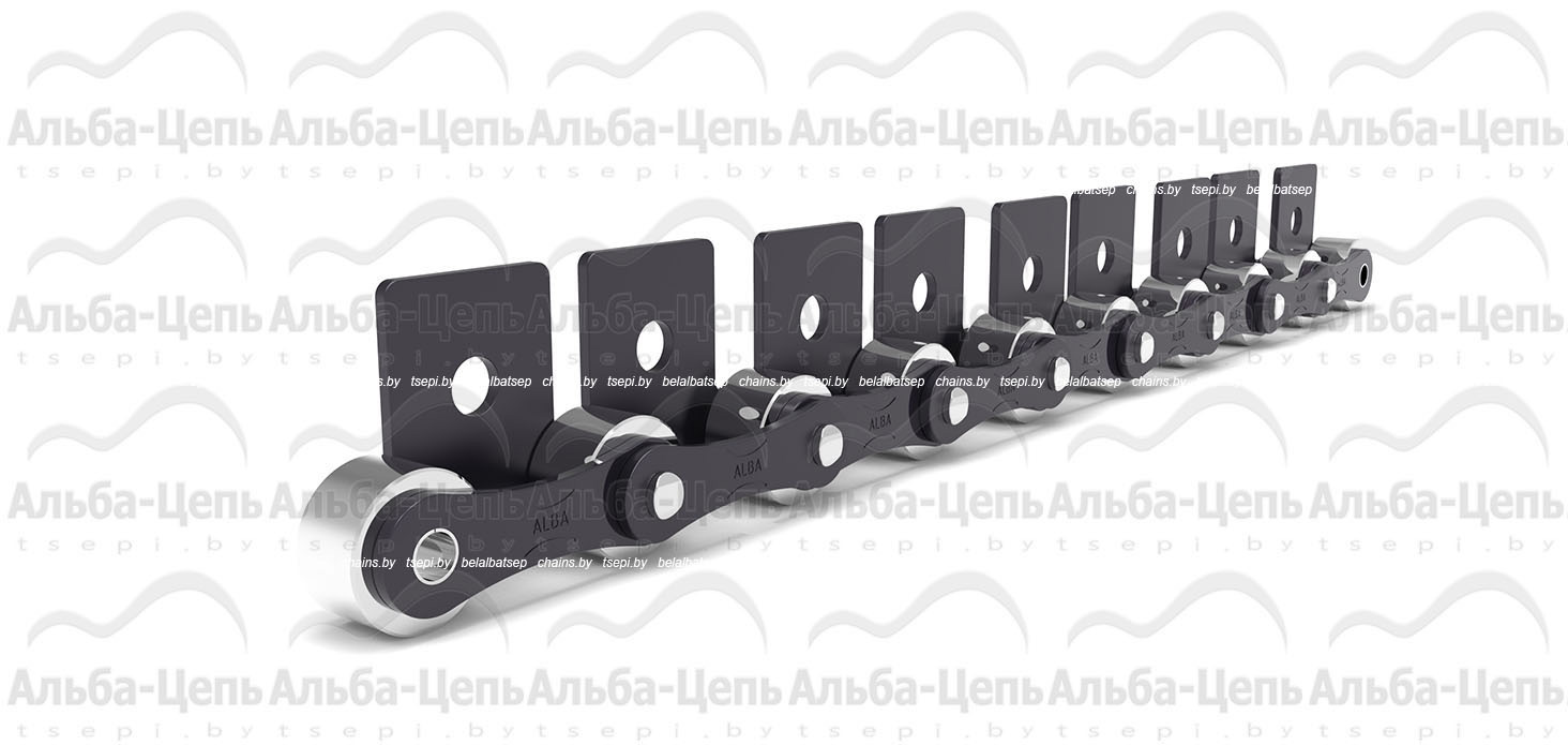 Катковые транспортерные цепи с пластинами в виде восьмерки и пластинами под крепление Тип SA-1